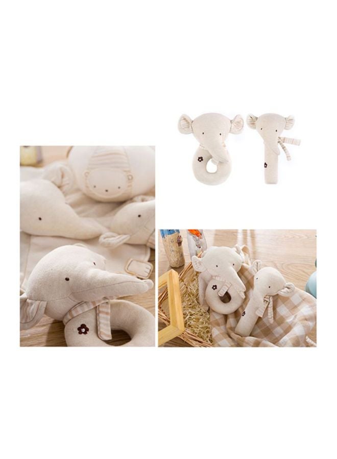 platube 2-Piece Baby Elephant Rattle Squeaky Toy - Image 5