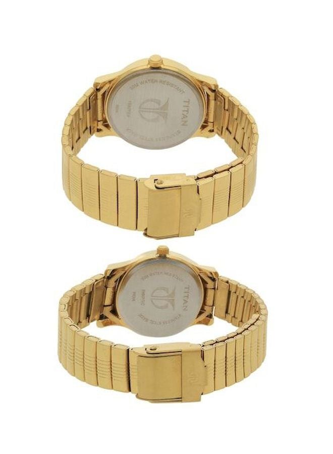 TITAN - unisex Water Resistant Analog Couple Watch Set 15802490YM04 - Image 1