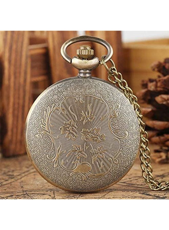 Generic - unisex Bronze Pocket Watch With Chain PV-01 - Image 1