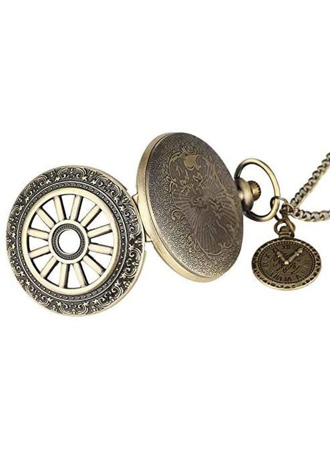 Analog Pocket Watch With Chain Roman Wheels-PV-06 - Image 2