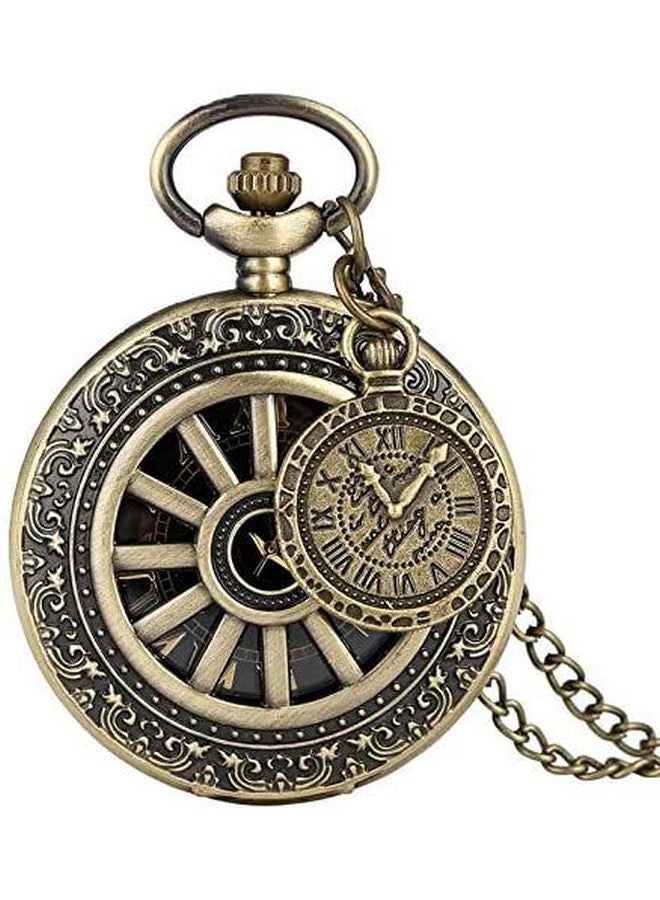 Analog Pocket Watch With Chain Roman Wheels-PV-06 - Image 3