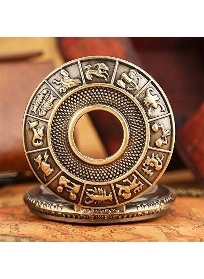 Generic - unisex Analog Pocket Watch With Chain Zodiac Sign-PV-12 - Image 1