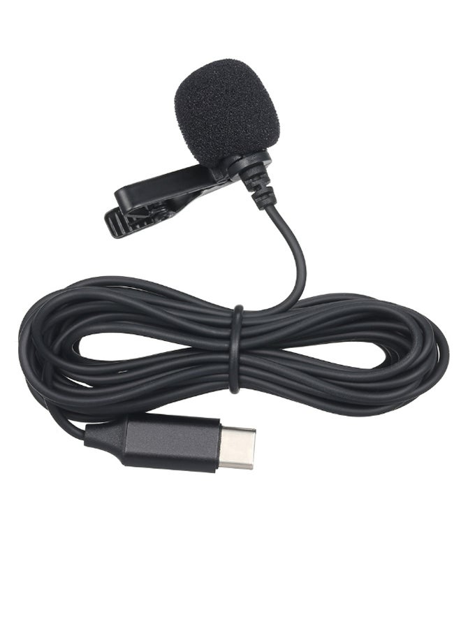 TYPE-C Recording Clip-on Microphone V7747 Black - Image 1
