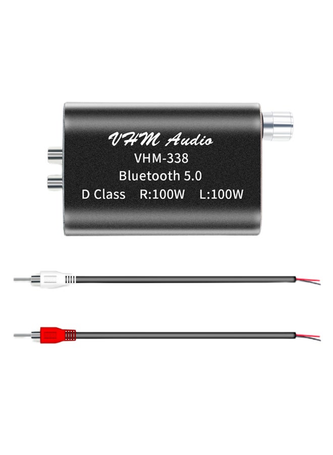 Hifi Stereo Audio Receiver Digital Amplifier With Cable V6675 Black/Silver/Red  - Image 2