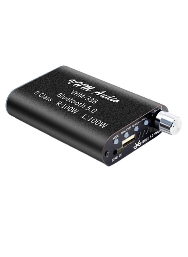 Hifi Stereo Audio Receiver Digital Amplifier With Cable V6675 Black/Silver/Red  - Image 1