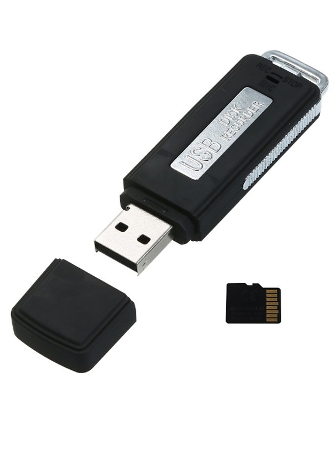 Generic - Mini USB Digital Sound Voice Recorder MP3 Player OS3390-1-A Black/Silver - Image 1