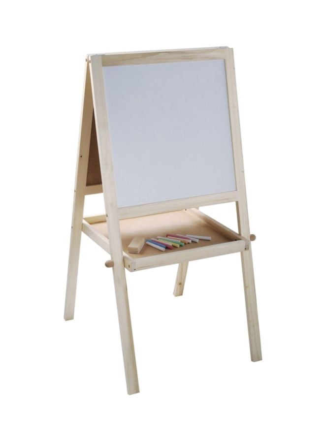 ELC - Wooden Double Sided Whiteboard Easel Beige/Black/White - Image 1