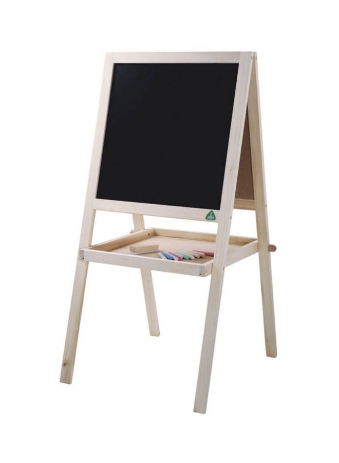 ELC - Wooden Double Sided Whiteboard Easel Beige/Black/White - Image 1