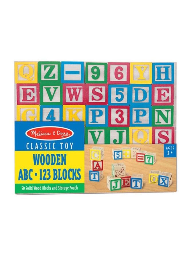 Melissa & Doug Wooden ABC/123 Blocks 1900 1inch  - Image 1
