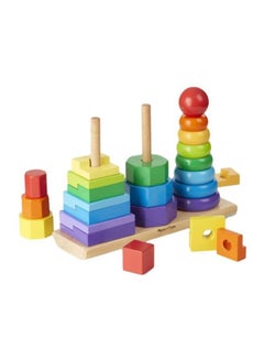 Melissa & Doug Geometric Stacker Wooden Toy 200567 21.6 x 8.9 x 27.9inch  - Image 1