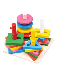 Alostoura Geometric Shape Matching Four Sets Of Column Development Toy 15.5x15.5x12.1cm  - Image 1