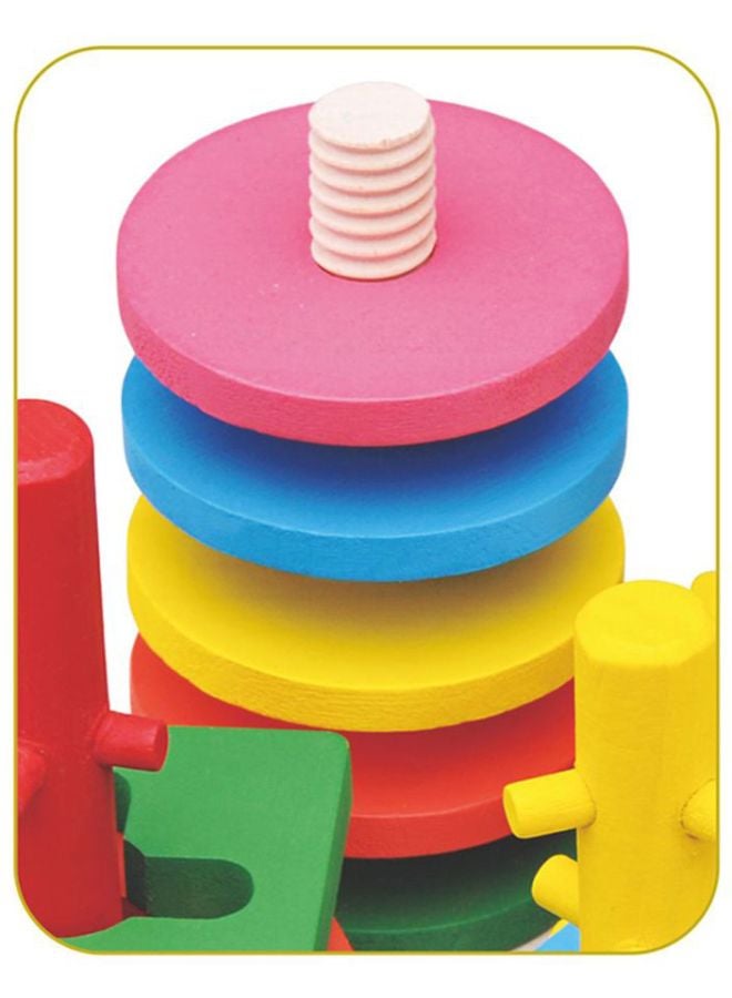 Alostoura - Geometric Shape Matching Four Sets Of Column Development Toy 15.5x15.5x12.1cm - Image 1