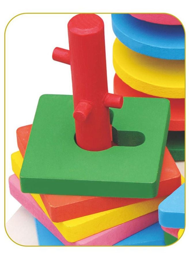 Alostoura - Geometric Shape Matching Four Sets Of Column Development Toy 15.5x15.5x12.1cm - Image 1