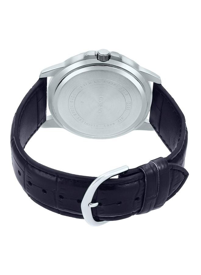 كاسيو ساعة يد إنتايسر بعقارب وسوار من الجلد طراز MTP-VD01L-1E للرجال - Image 2