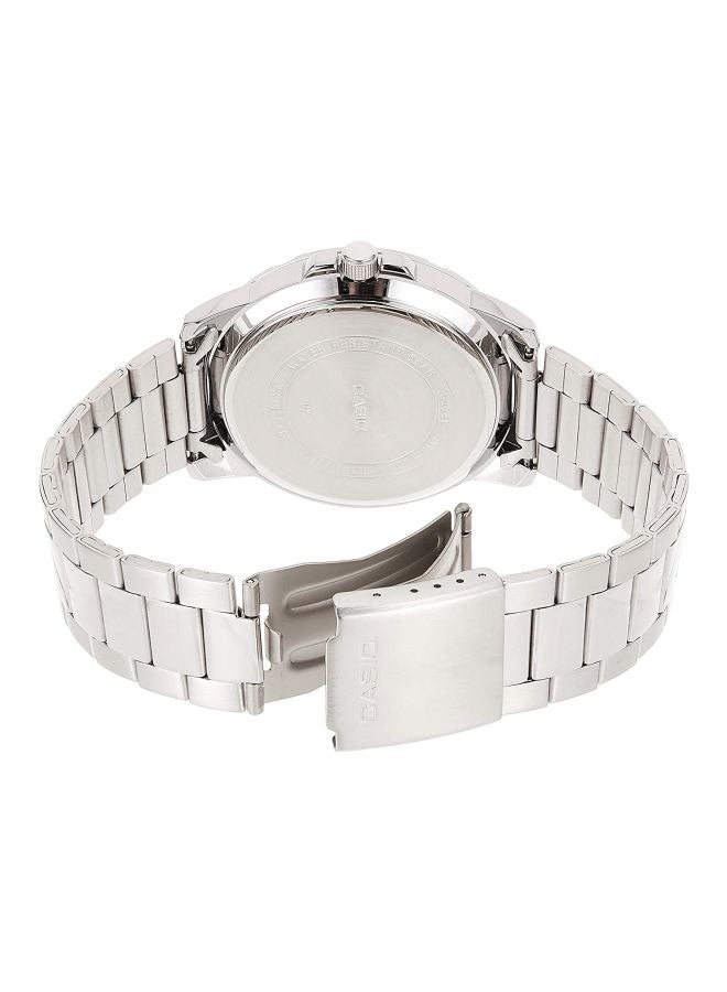 كاسيو ساعة يد بعقارب مقاومة للماء طراز MT- 01D-2B - قياس 45 مم - لون فضي للرجال - Image 2