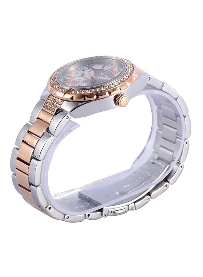 GUESS Women's Water Resistant Analog Watch W0111L4 - 36 mm - Silver/Rose Gold - Image 3