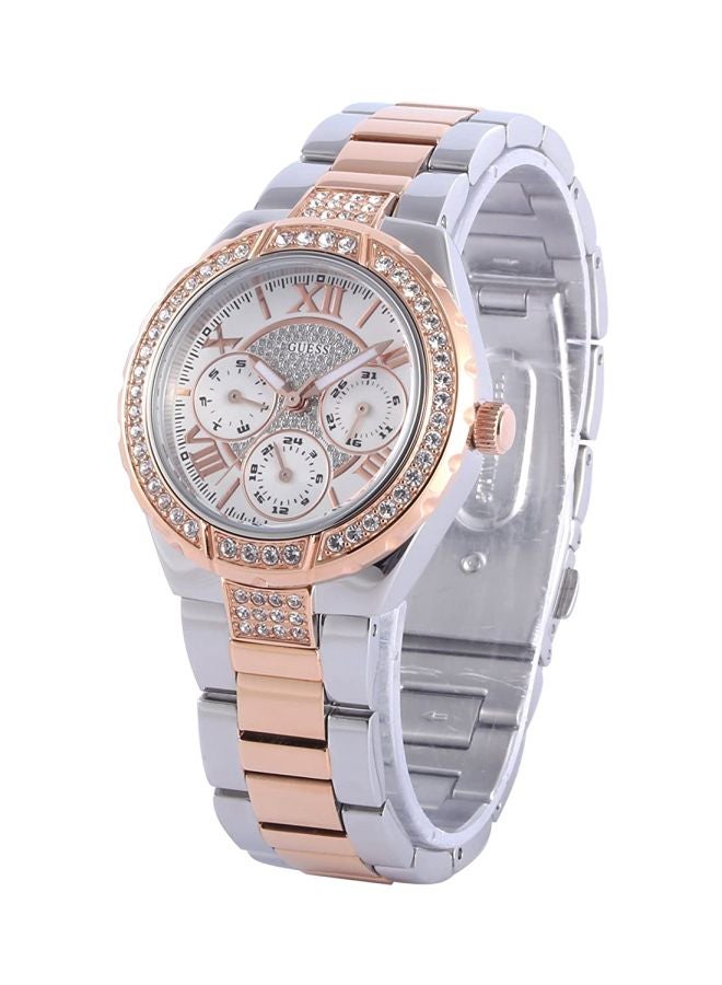 GUESS Women's Water Resistant Analog Watch W0111L4 - 36 mm - Silver/Rose Gold - Image 4