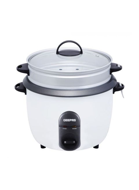 Automatic Rice Cooker - Steam Vent Lid & Simple One Touch Operation |Make Rice, Steam Healthy Food & Vegetables, 3 In 1 Functions, Tempered Glass LID 1.5 L 500.0 W GRC35011 White/Black/Clear