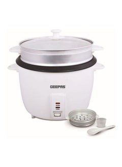 GEEPAS Automatic Rice Cooker - Steam Vent Lid & Simple One Touch Operation |Make Rice, Steam Healthy Food & Vegetables, 3 In 1 Functions, Tempered Glass LID 1.5 L 500.0 W GRC35011 White/Black/Clear  - Image 2