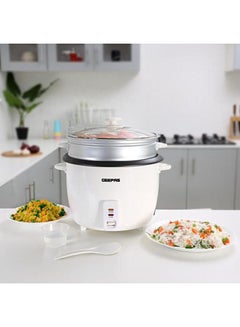 GEEPAS Automatic Rice Cooker - Steam Vent Lid & Simple One Touch Operation |Make Rice, Steam Healthy Food & Vegetables, 3 In 1 Functions, Tempered Glass LID 1.5 L 500.0 W GRC35011 White/Black/Clear  - Image 5