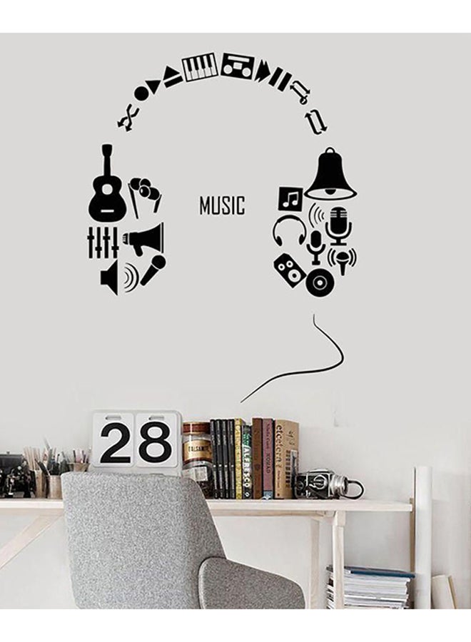 Spoil Your Wall Music Self Adhesive Wall Sticker Black 50 x 50cm