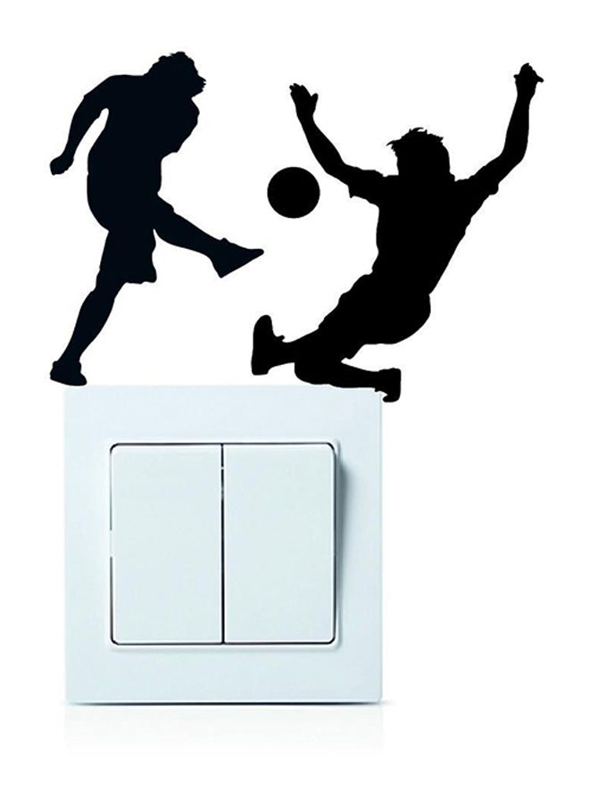 giftex 3-Piece Football Player Self Adhesive Wall Sticker Set Black