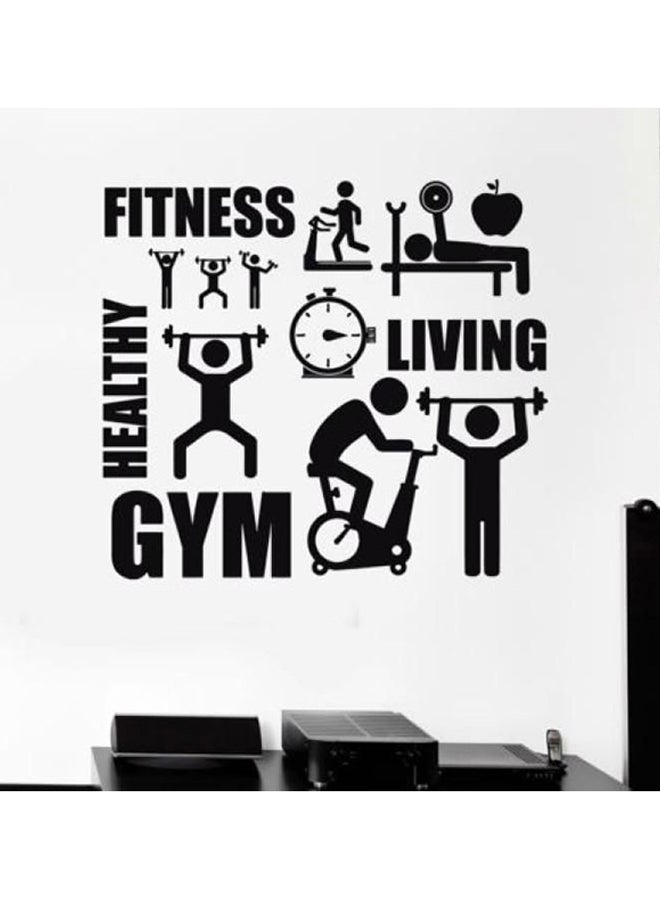 Spoil Your Wall - Gym Self Adhesive Wall Sticker Black 70 x 60cm - Image 1