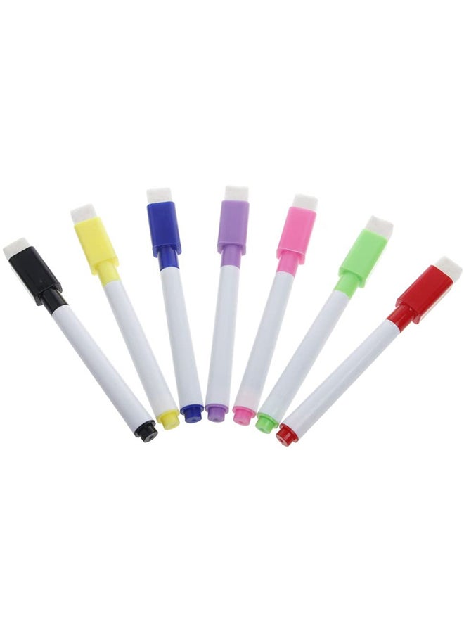 مجموعة أقلام بحبر أسود مغناطيسية للسبورة البيضاء قابلة للمسح للأطفال من 7 أقلام - Image 1