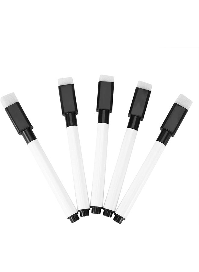 Generic 5-Piece Magnetic Whiteboard Erasable Markers Black/White  - Image 1