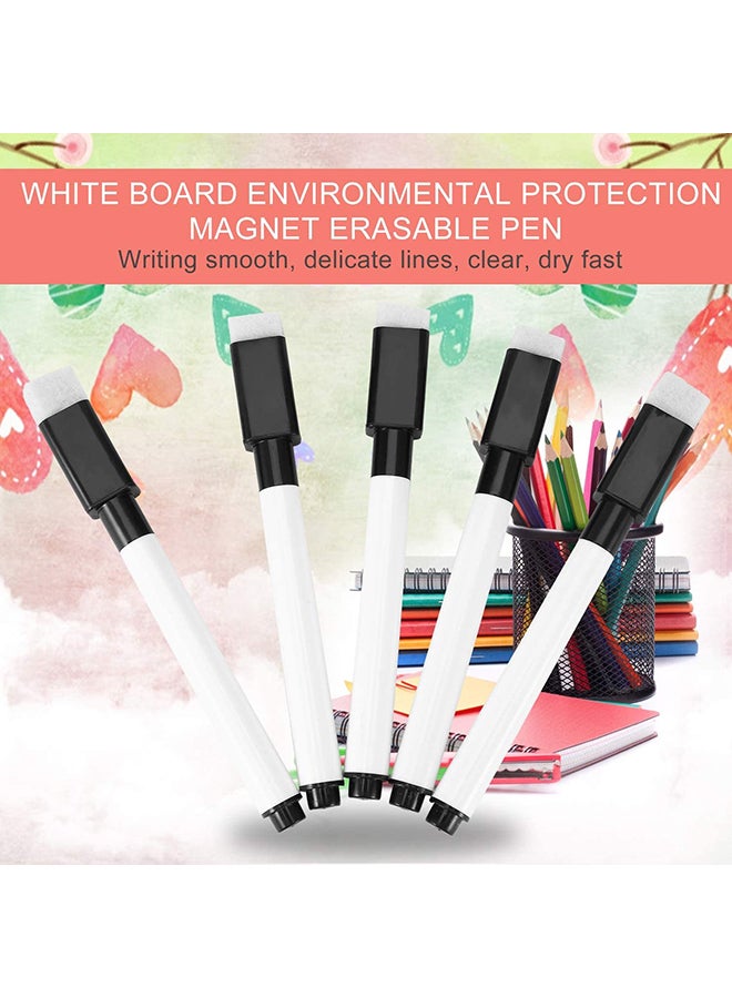 Generic 5-Piece Magnetic Whiteboard Erasable Markers Black/White  - Image 2