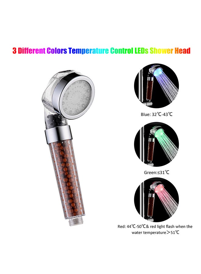 Automatic 12 LEDs 3 Colors Changing Light Shower Head Bath Sprinkler multicolour 23x7x7.5cm  - Image 3