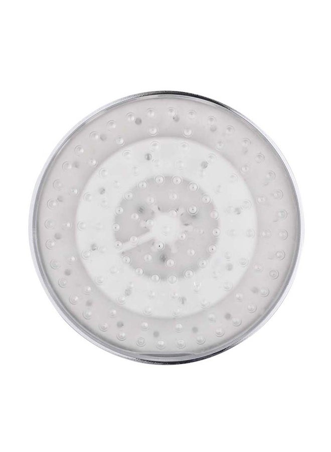 Automatic 8 LEDs 3 Colors Changing Light Shower Head Round Circle Design Bath Sprinkler silver 21x8x21cm  - Image 2