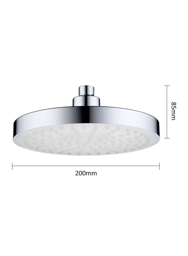 Automatic 8 LEDs 3 Colors Changing Light Shower Head Round Circle Design Bath Sprinkler silver 21x8x21cm  - Image 4