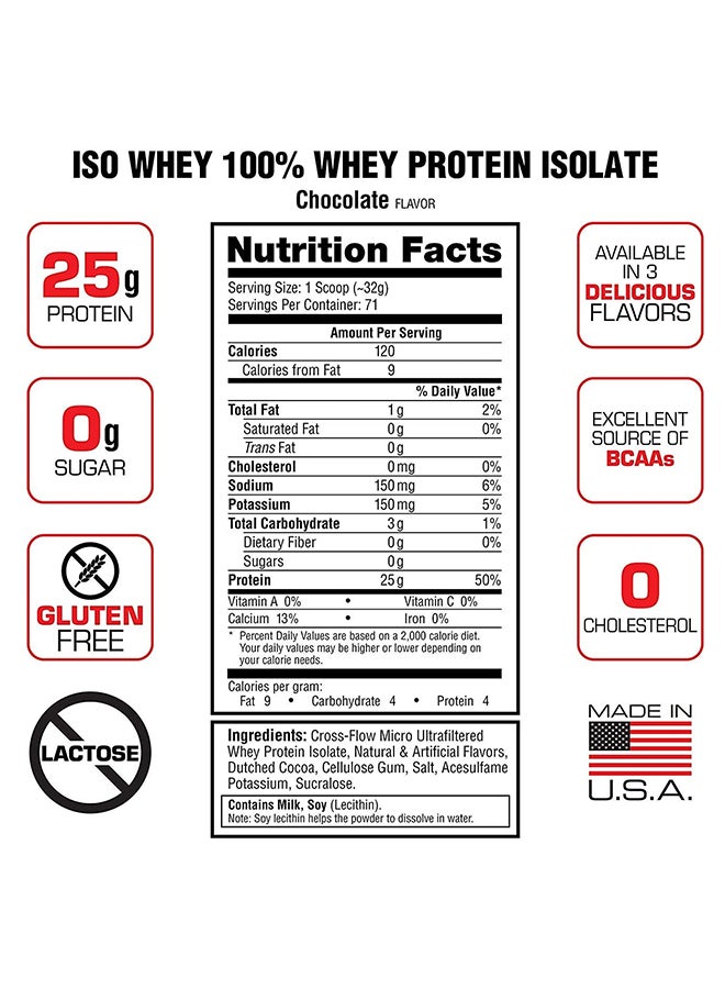 LABRADA - Iso Whey 100% Whey Protein Isolate Chocolate 5lb 2268 G - Image 1