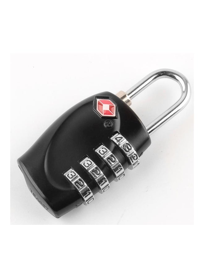 4-Digit Combination Steel Luggage Lock Black/Silver  - Image 2