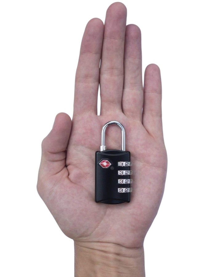 4-Digit Combination Steel Luggage Lock Black/Silver  - Image 4