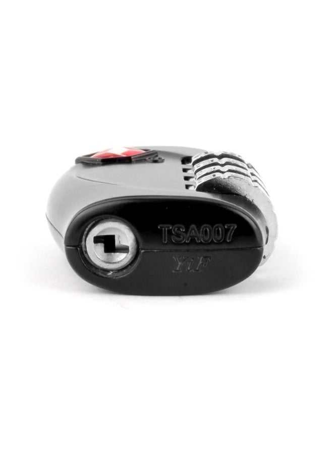 4-Digit Combination Steel Luggage Lock Black/Silver  - Image 2