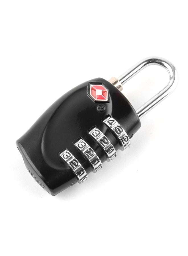 4-Digit Combination Steel Luggage Lock Black/Silver  - Image 3
