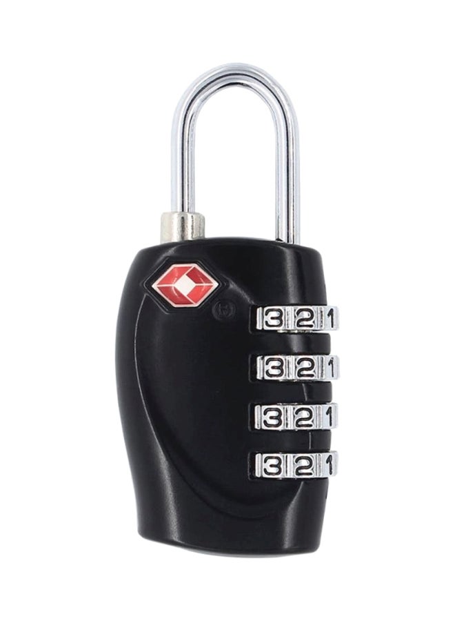 4-Digit Combination Steel Luggage Lock Black/Silver  - Image 1
