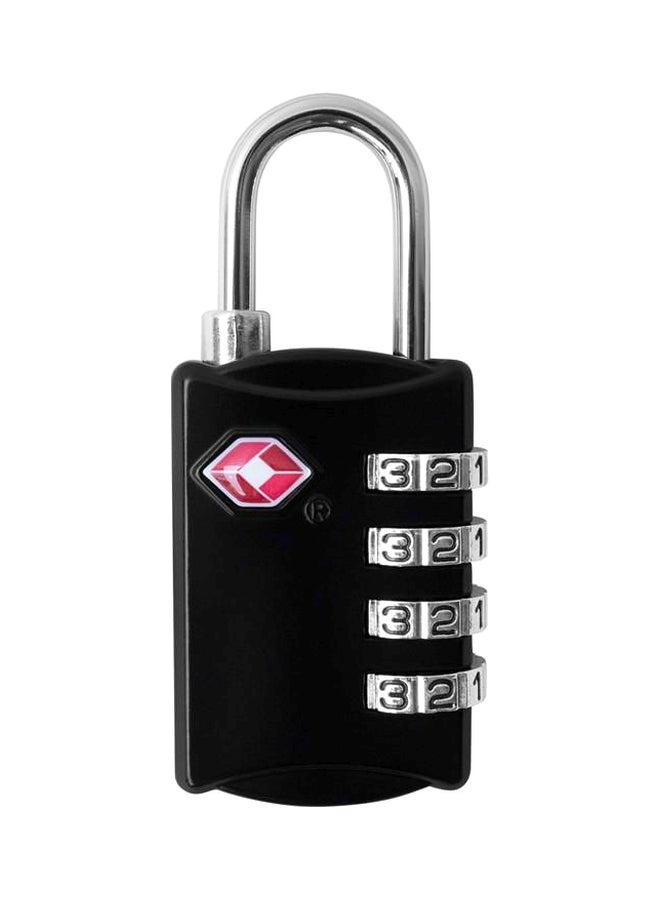 4-Digit Combination Steel Luggage Lock Black/Silver  - Image 1