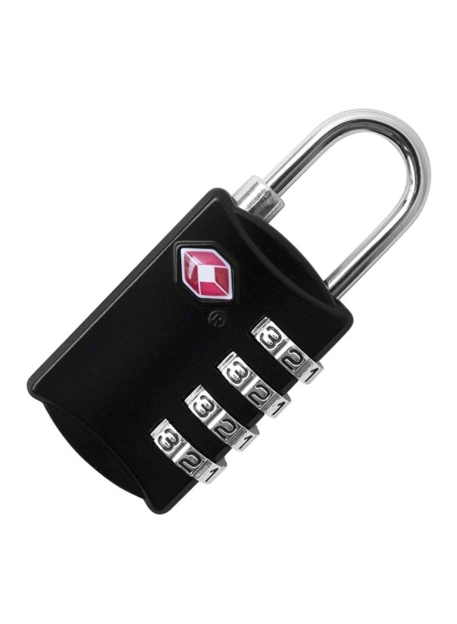 4-Digit Combination Steel Luggage Lock Black/Silver  - Image 3