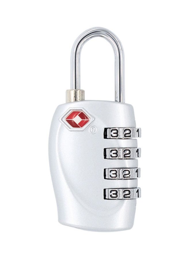 4-Digit Combination Steel Luggage Lock White/Silver  - Image 1