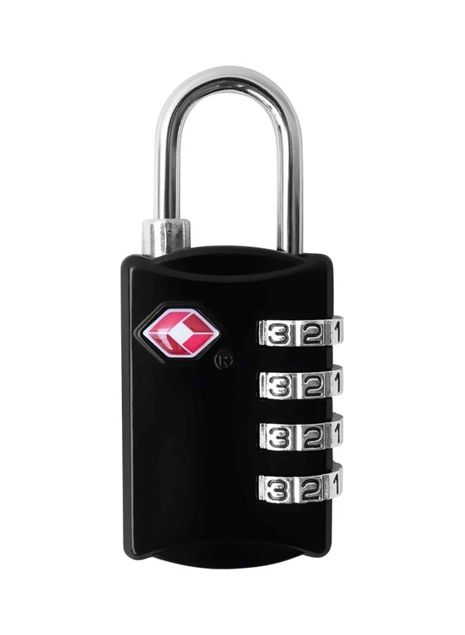 4-Digit Combination Steel Luggage Lock Black/Silver  - Image 1