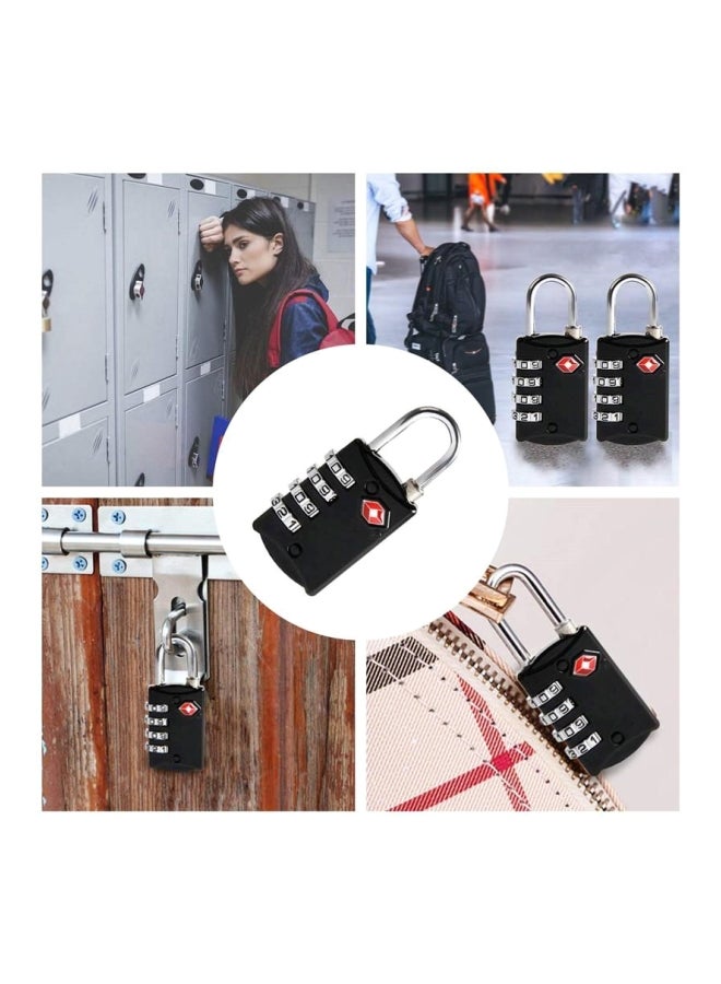 4-Digit Combination Steel Luggage Lock Black/Silver  - Image 4