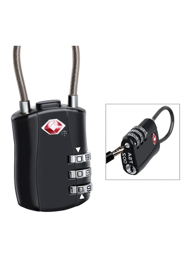 3-Digit Password Security Luggage Lock Black/Silver  - Image 4