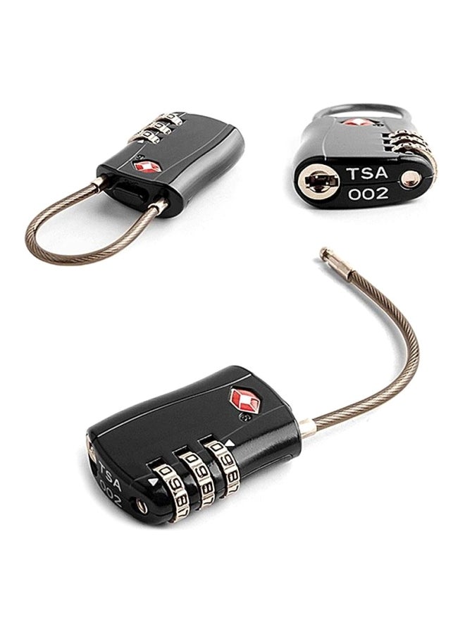3-Digit Password Security Luggage Lock Black/Silver  - Image 5