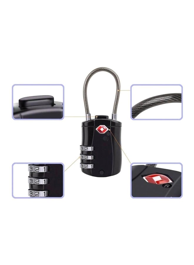 Beauenty - 3-Digit Password Security Luggage Lock Black/Silver - Image 1