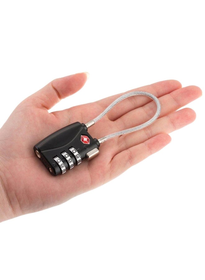 3-Digit Password Security Luggage Lock Black/Silver  - Image 5