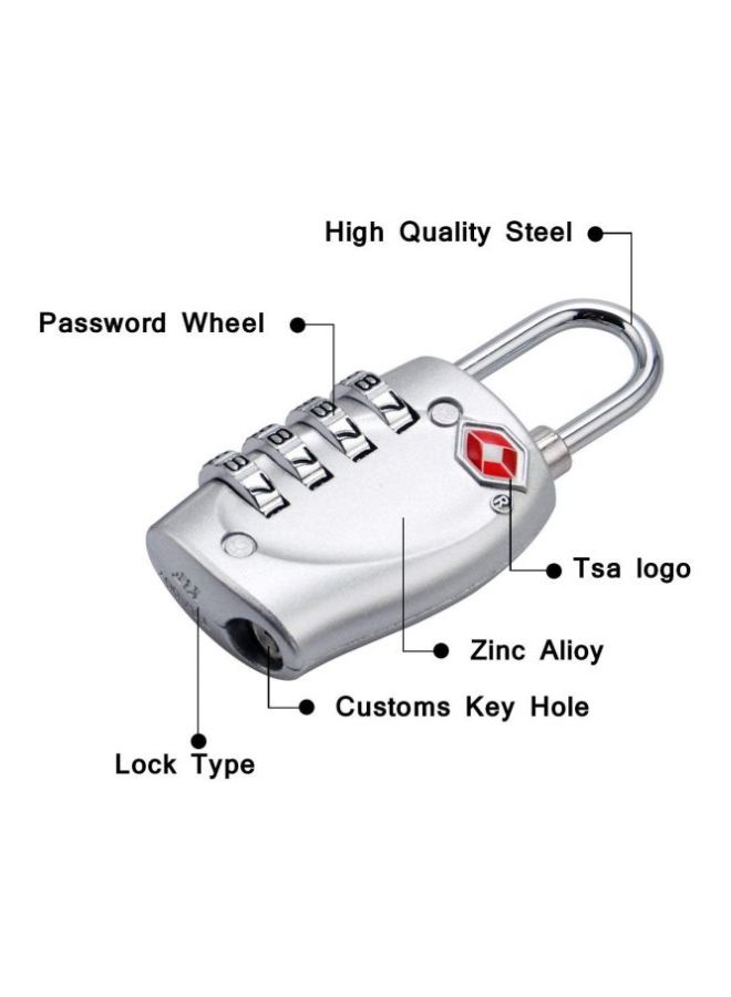 4-Digit Travel Luggage Combination Lock Grey  - Image 2