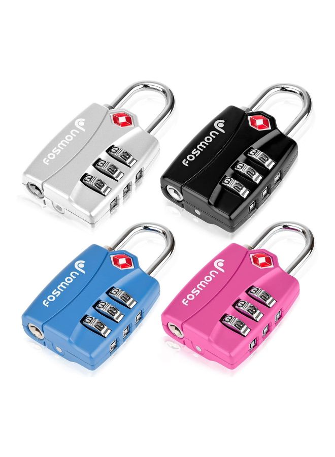 4-Piece 3-Digit Travel Luggage Combination Lock Multicolour  - Image 2
